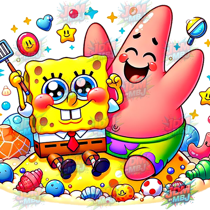 Bob Esponja Pantalones Cuadrados (DTF) - Planchado (25 cm)