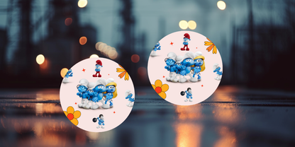 Impresiones de sublimación de posavasos para coche de Pitufo (8 por página)