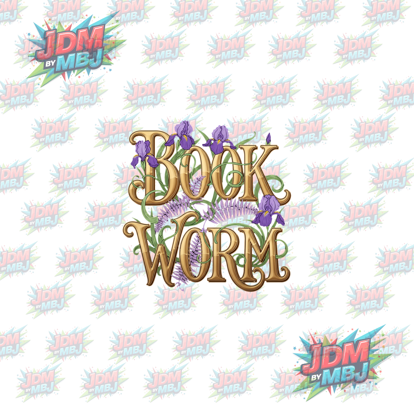 Iron On - Book Worm DTF 20cm