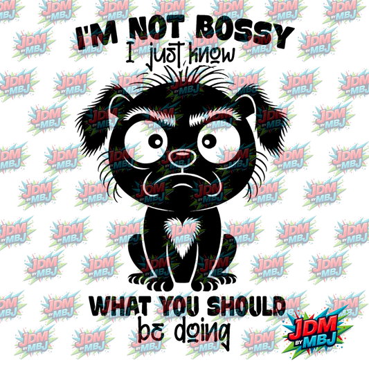 "I'm Not Bossy, I Just know What Should be doing" Iron On - DTF 20cm