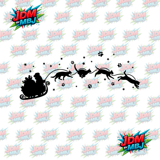 Iron On - Cat Christmas Skive DTF 30cm