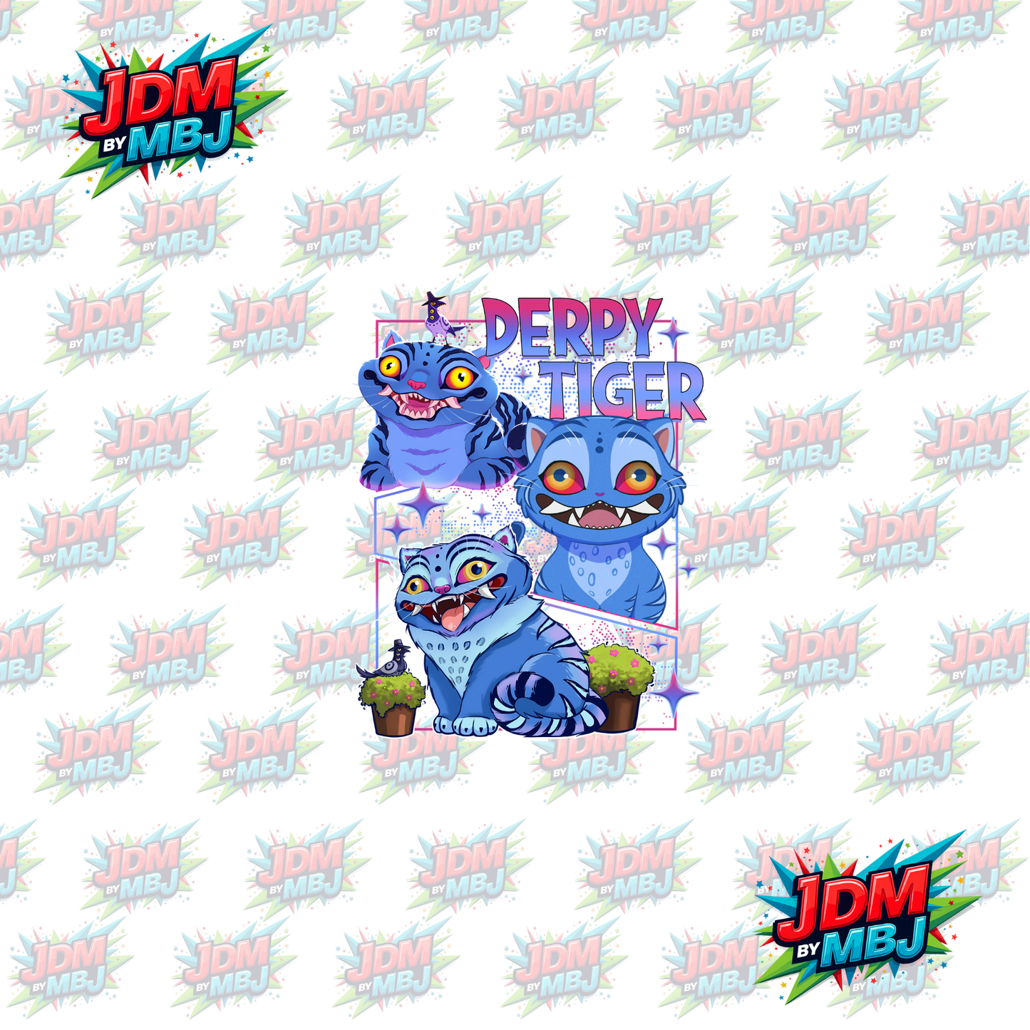 Iron On - Derpy Tiger "K-POP" DTF 20cm