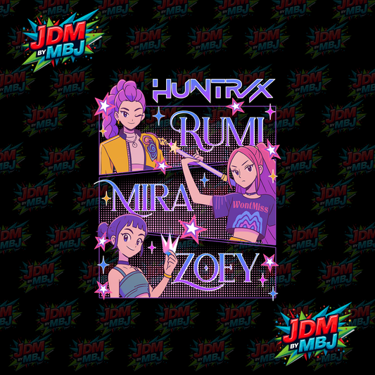 Iron On - Huntrix "Rumi, Mira, Zoey" "K-POP" DTF 20cm