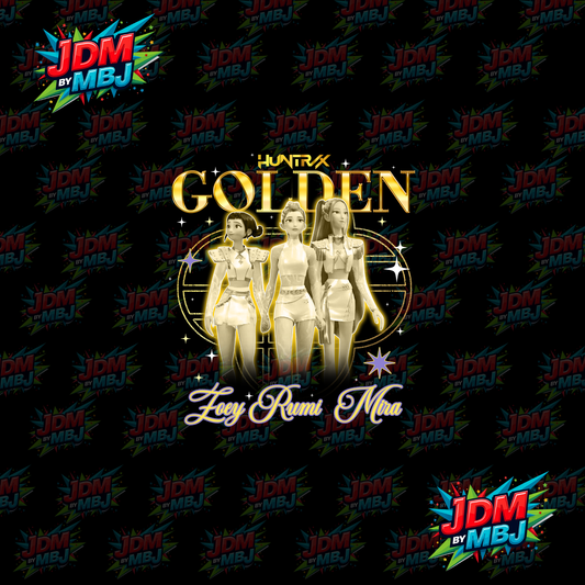 Iron On - Golden "K-POP" DTF 20cm