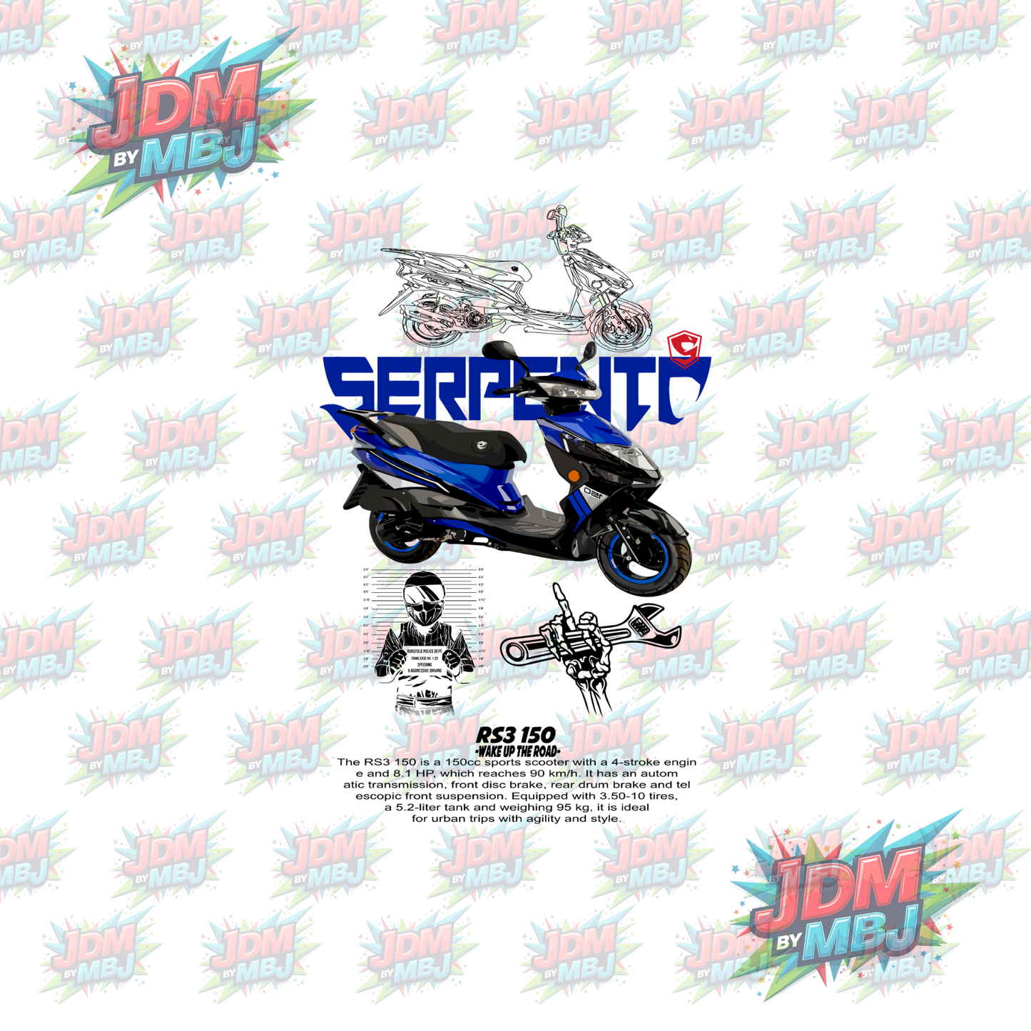 Iron On - Motorcycle  DTF