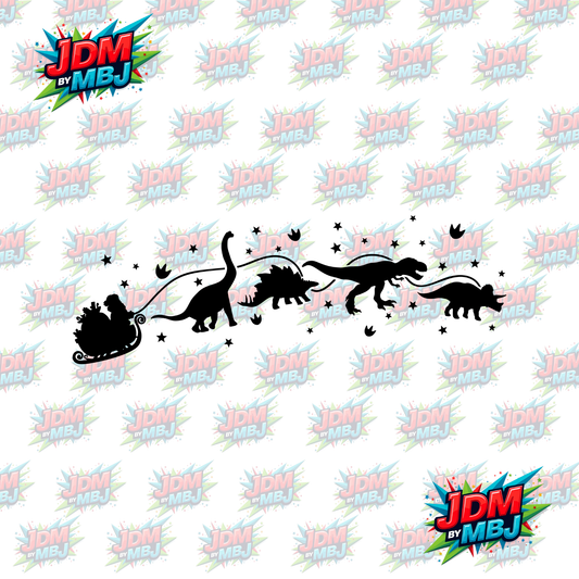 Iron On - Dinosaur Christmas Skive DTF 30cm