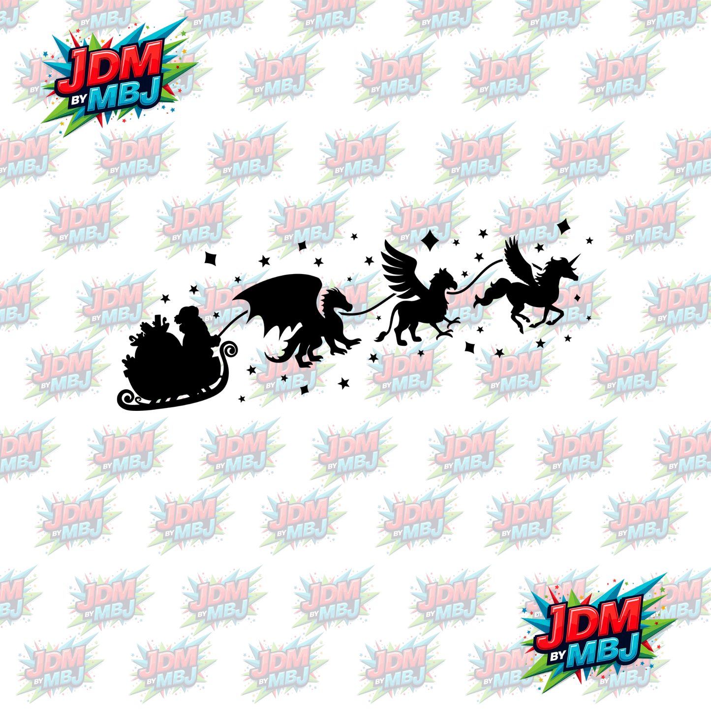 Iron On - Dragon Christmas Skive DTF 30cm