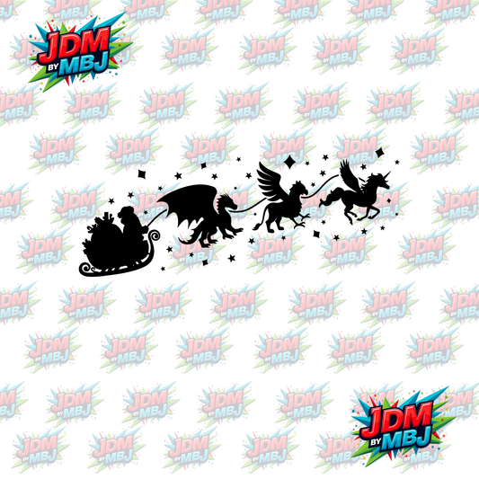 Iron On - Dragon Christmas Skive DTF 30cm