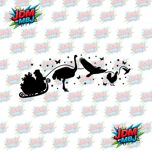 Iron On - Birds Christmas Skive DTF 30cm