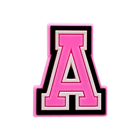 Pink Alphabet Shoe Charm's