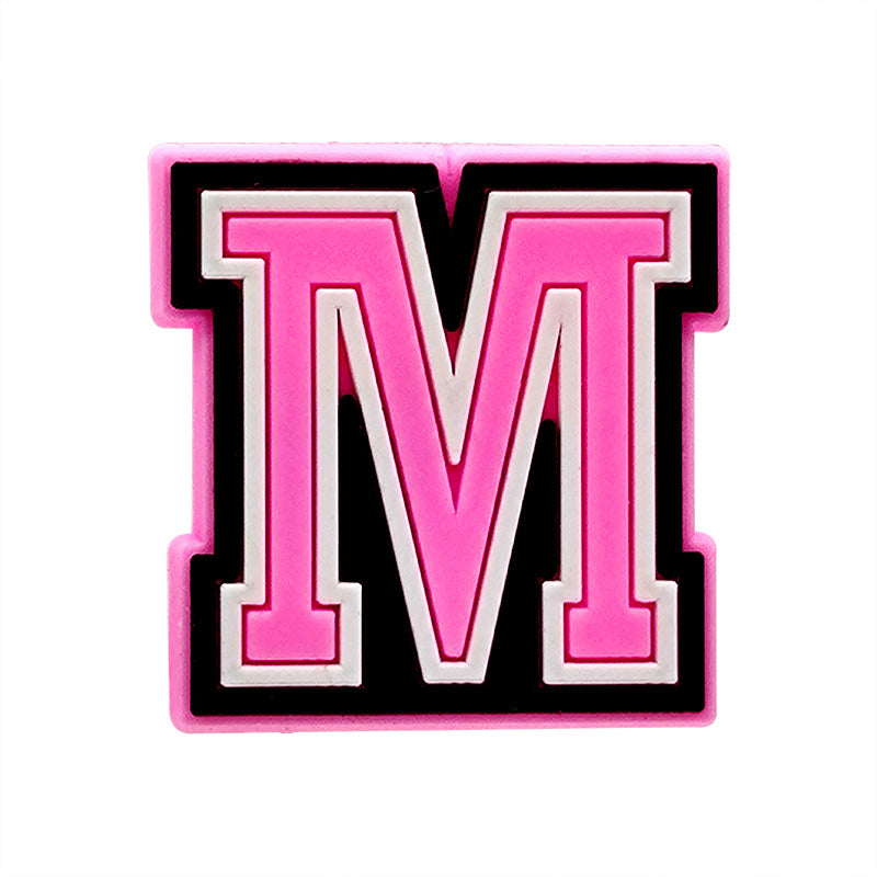 Pink Alphabet Shoe Charm's