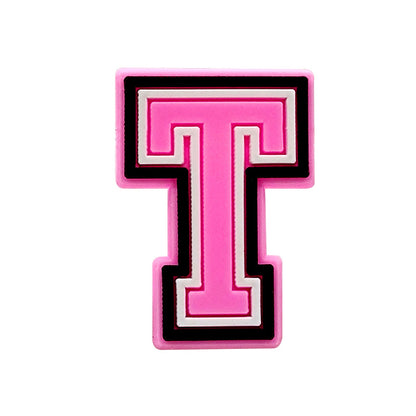 Charms para zapatos con letras rosas