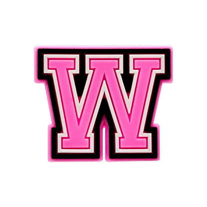 Charms para zapatos con letras rosas