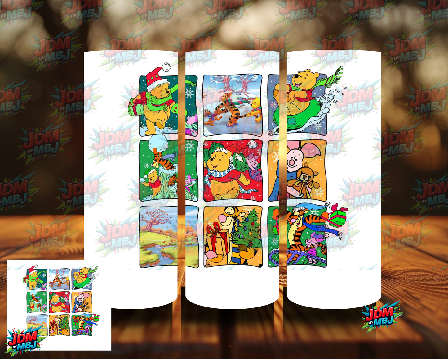 Inspired by Winnie the Pooh Christmas Sublimation Prints