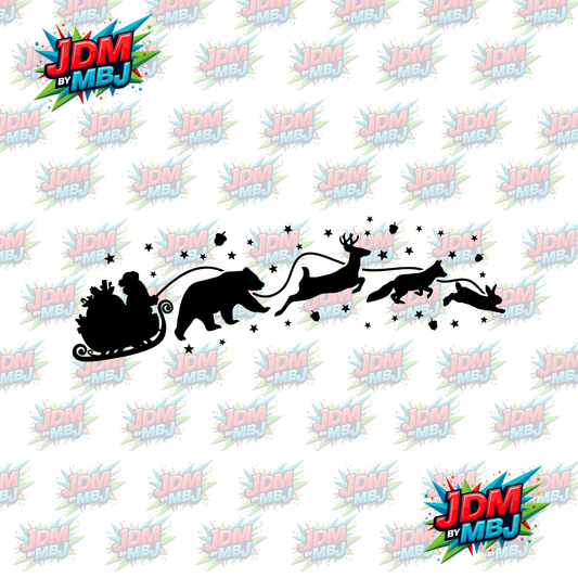Iron On - Polar Bear - Rabbit Christmas Skive DTF 30cm