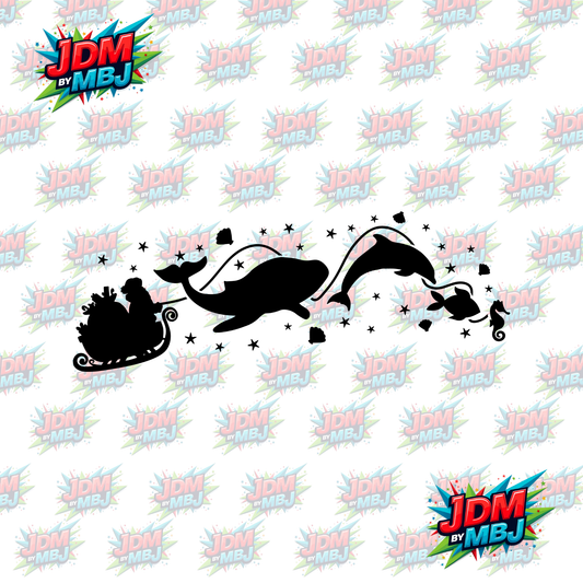Iron On - Sea Life Christmas Skive DTF 30cm