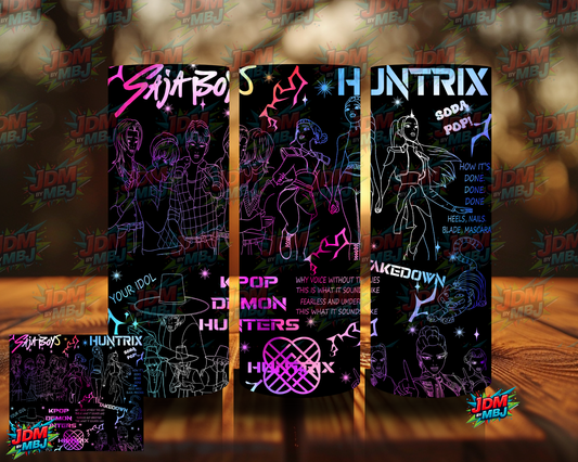 Inspired by K-Pop Demon Hunter Blacked out Sublimation Prints