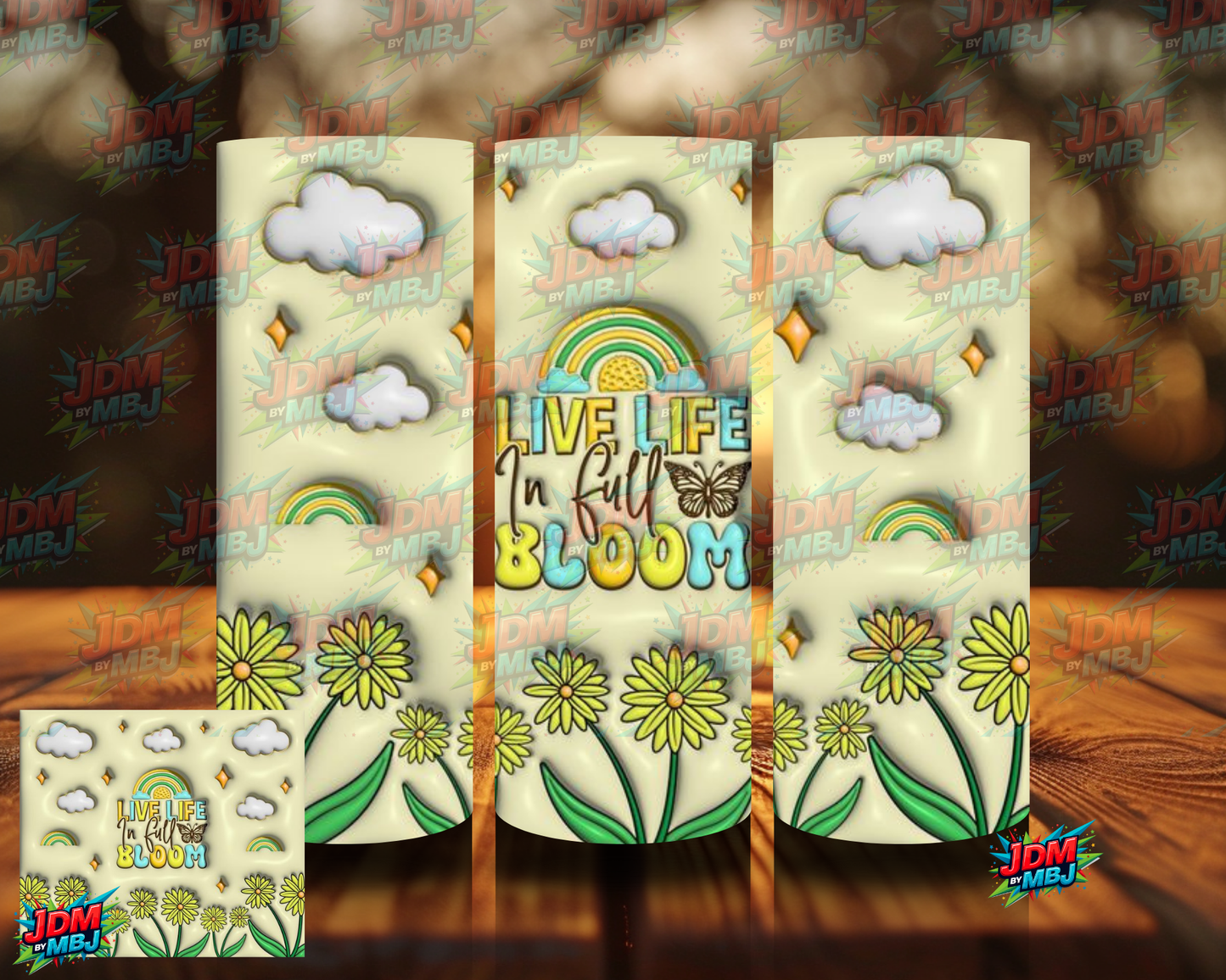 Bubble Style  "Live Life" Sublimation Prints