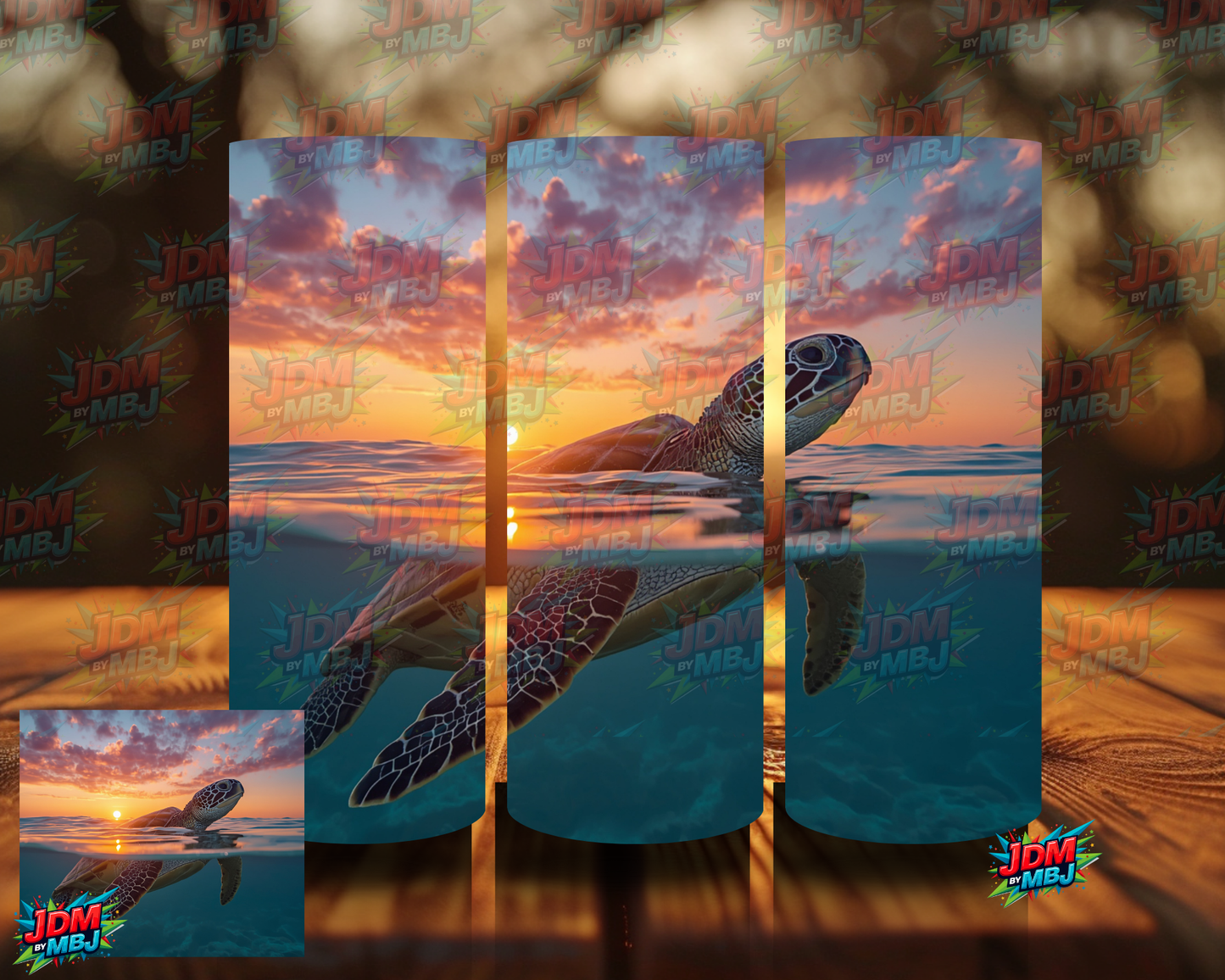 Inspired by Sea Turtle with Sunset Sublimation Prints
