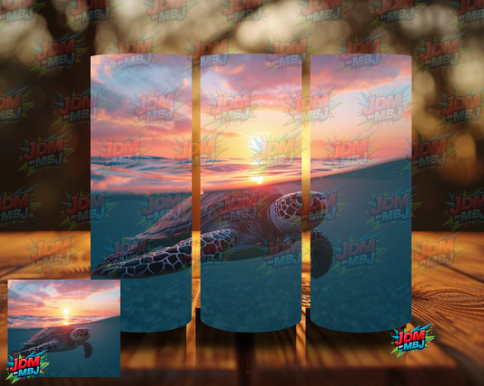 Inspired by Sea Turtle with Sunset Sublimation Prints